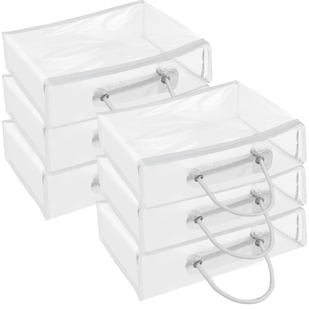 6Pcs Clear Tote Bags with Zipper Large Capacity Blankets Bags Waterproof Dustproof Bed Sheet Bag Transparent PVC Organizing Bags