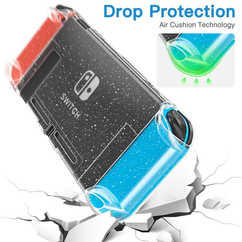 Подходит для Nintendo Switch Sparkling Crystal Case, защитный чехол из ПК-материала с защитой экрана и 4 клавишными колпачками