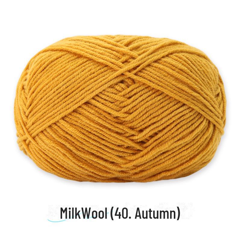 4-Strand Combed Milk Cotton Yarn Ball for DIY Crochet: Doll Making & Baby Sweater/Scarf Kit
