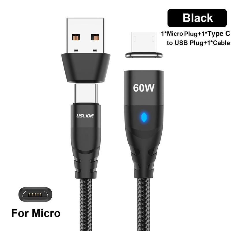 60 Вт PD кабель для быстрой зарядки USB C на Type C Micro Магнитный кабель для передачи данных 3A USB-кабель для iPhone 13 Macbook Huawei Samsung S22