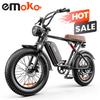 EMOKO C91 20-дюймовый электровелосипед на толстых шинах 1000 Вт и 48 В 20 Ач, городской электровелосипед, дисковые тормоза, 7-скоростной Shimano, электрический дорожный велосипед с сиденьем-скамейкой