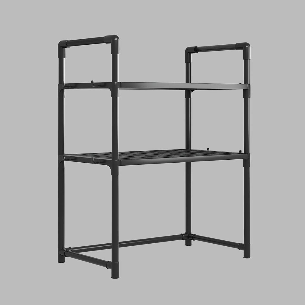 2-Tier Metal Kitchen Shelf, Countertop or Floor Storage for Spices, Utensils, Pots & Pans, Utensil Holder - Microwave & Double Oven Storage Organizer