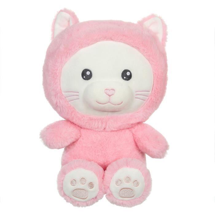 Peluche Chat Hoody Pets - GIPSY TOYS - Rose, 24 cm