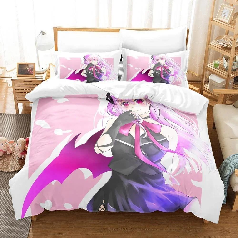 Комплект простыней с 3D-принтом и рисунком аниме Engage Kiss, комплект постельного белья Single Twin Full Queen King Size, комплект постельного белья для взрослых и детей, пододеяльники для спальни