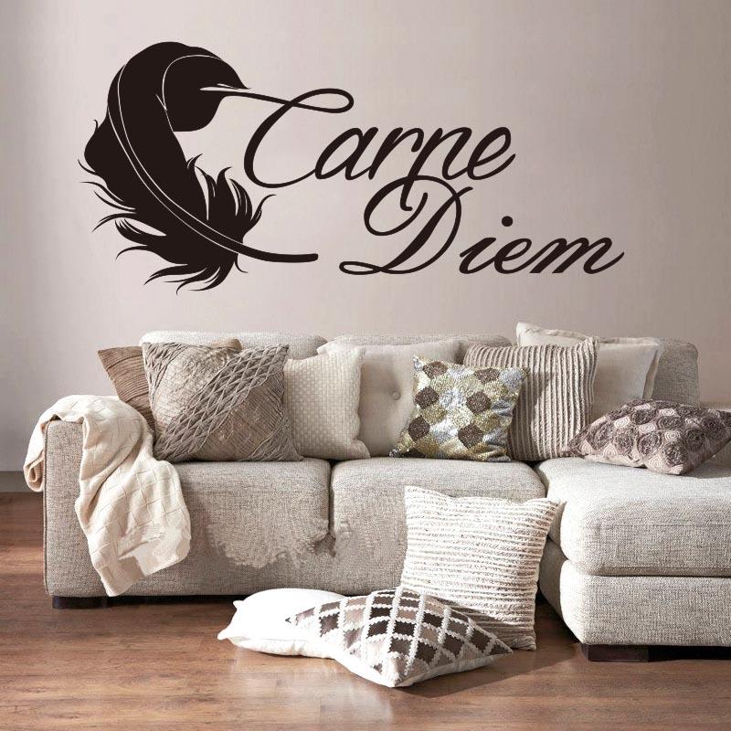 Наклейки Французская цитата Carpe Diem Виниловая наклейка на стену Съемные наклейки Настенный арт-плакат Для гостиной Домашний декор Dd0247