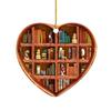 Heart Shaped Christmas Ornament Acrylic Bookshelf Xmas Tree Hanging Decorations 2D Flat
