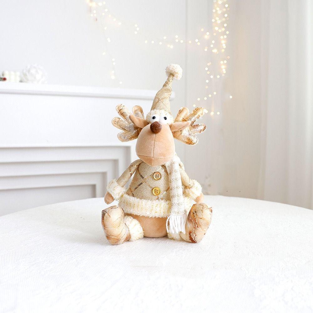 Золотые рождественские плюшевые кукольные украшения милые рождественские украшения новогодние принадлежности