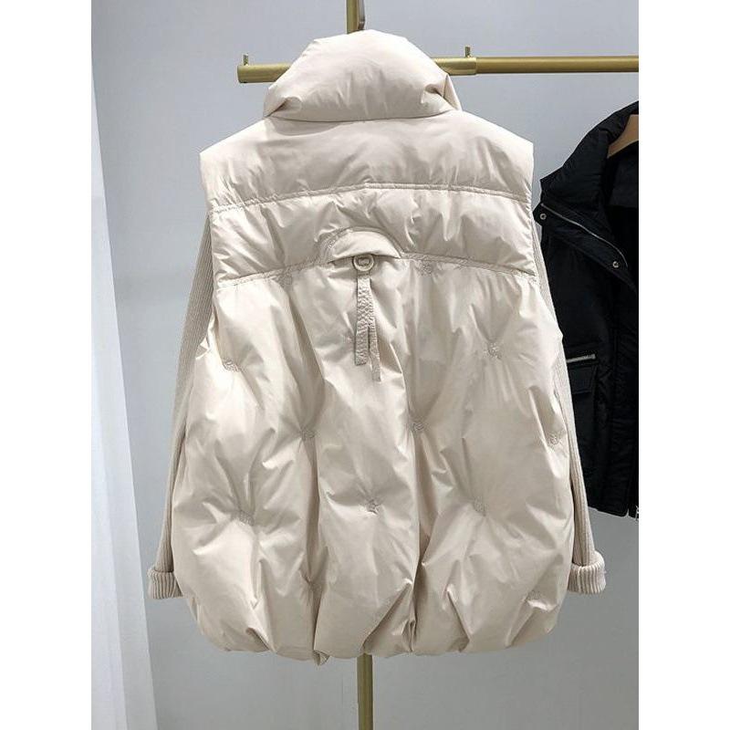 Осенне-зимний жилет из хлопка с воротником-стойкой большого размера, утолщенный свободный жилет для верхней одежды, теплый кардиган, куртка, жилет для женщин