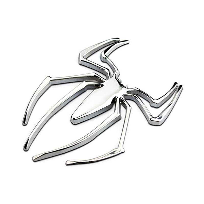 Автомобильные наклейки Металлический 3D-паук Логотип автомобиля Металлическая наклейка Хромированная эмблема паука