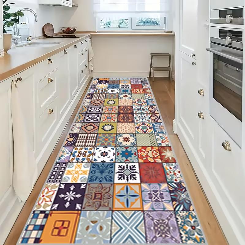 Геометрический пэчворк ковер из зеленого мрамора с золотой отделкой Современный мозаичный узор Текстурированный ковер для гостиной Домашний декор Напольный коврик