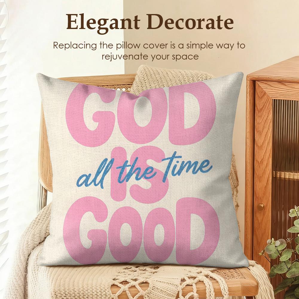 Fashion God Is Good Cushion Cover Natural Linen Organic Fabric DoubleSided Printing Sofa Home Decor Gift Pillow Case