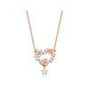 Quing Heart Pink Silver Necklace Tnssvp11595S