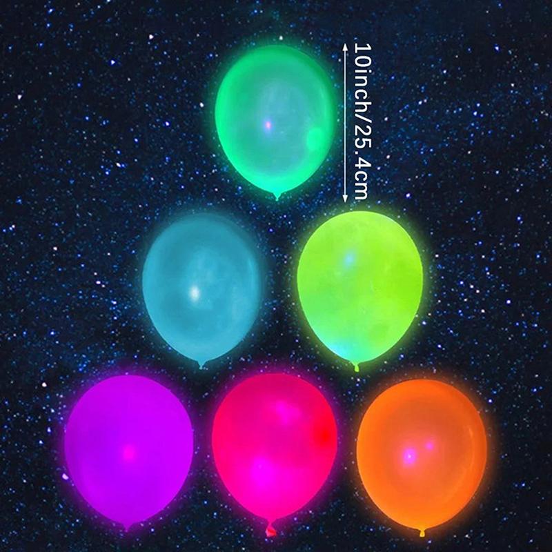 10 шт. неоновых светящихся шаров, многоразовые светящиеся в темноте шары, 10 дюймов, с днем рождения, вечеринка, свадьба, арка из флуоресцентных шаров своими руками