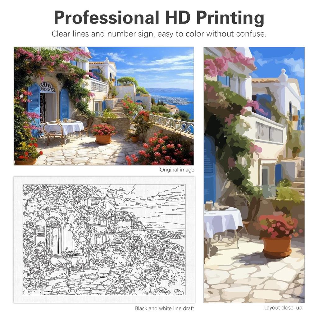 Рамка для акриловых фотографий по номерам, стартовые наборы, гавань, пейзаж, сделай сам, ручная роспись, рисунок по номерам, художественный подарок, 40x50 см