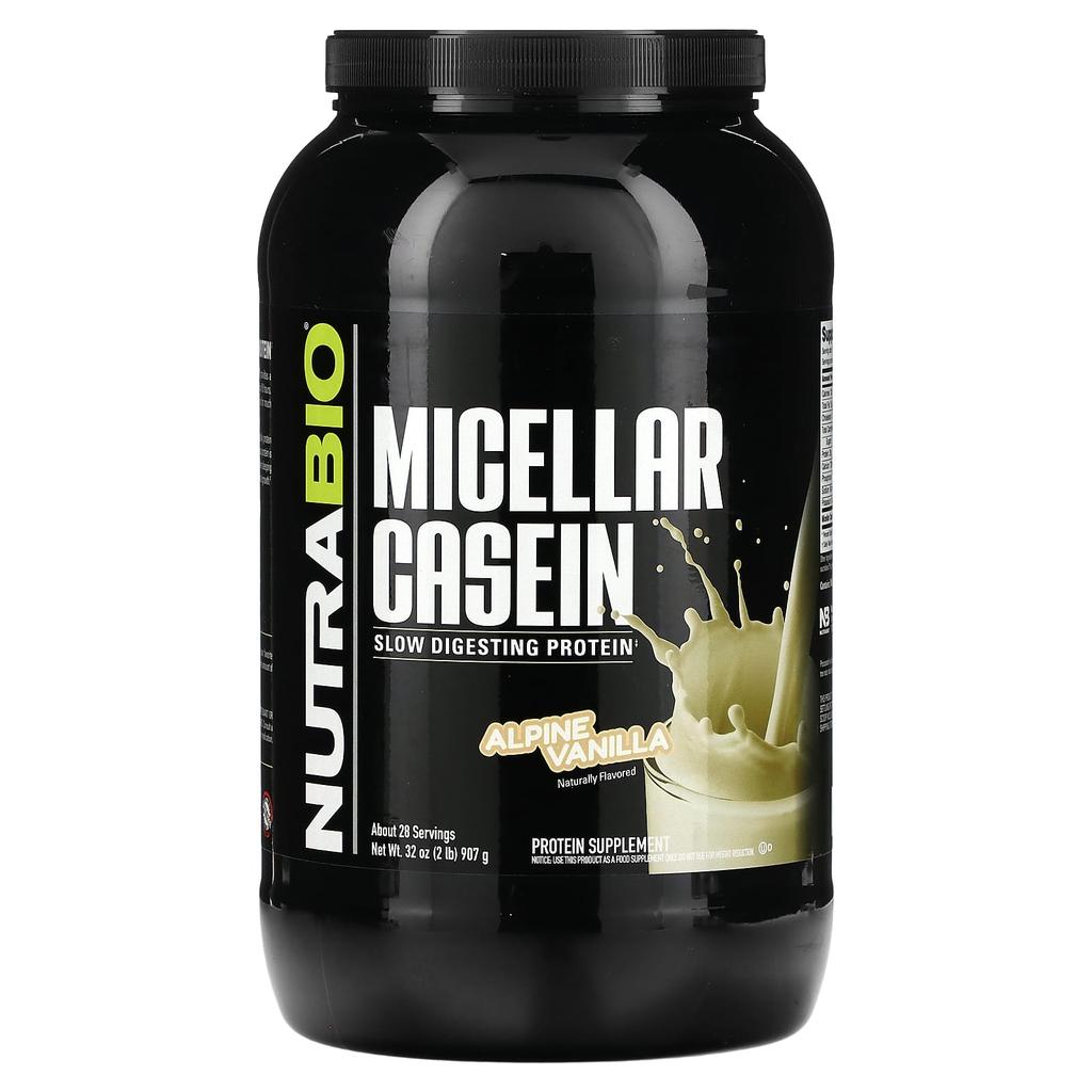 NutraBio Micellar Casein, Alpine Vanilla, 2 Lb (907 G)