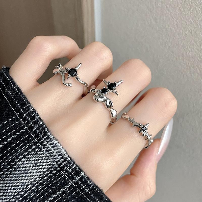 Нишевый Дизайн Чувство Неправильная Индивидуальность Французское Премиальное Чувство Кольцо Lava Diablo Женское Хип-Хоп Открытое Кольцо