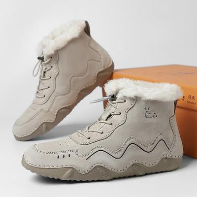 Теплые ботинки Мартин женские кожаные большого размера хлопковые туфли независимая станция высокий верх износостойкие уличные повседневные туфли