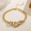 NEWBUY 2025 Новое поступление Роскошный браслет с леопардовым шармом для женщин, инкрустированный кубическим цирконием AAA, с паве-закрепкой, из меди, изящный