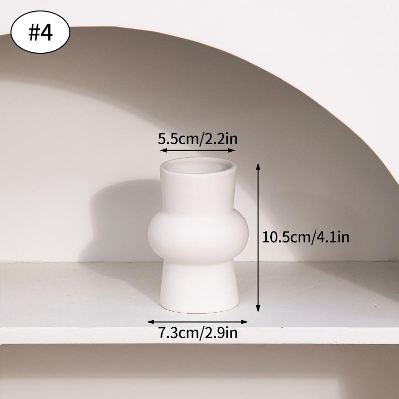 Ins White Ceramic Vase Room Decor Modern Ceramic Flowers Bottle Decorative Aesthetic Flowers Vase Wedding Home Decoration