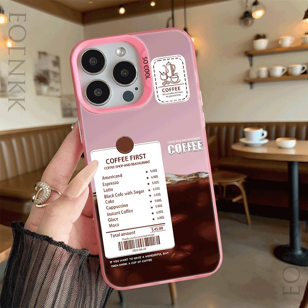 Дизайн Чехла для Телефона с Меню Кофейни, Жесткий Чехол для Xiaomi Redmi Note 15 14 13 12 11 Pro Plus, Ударопрочный Защитный Чехол