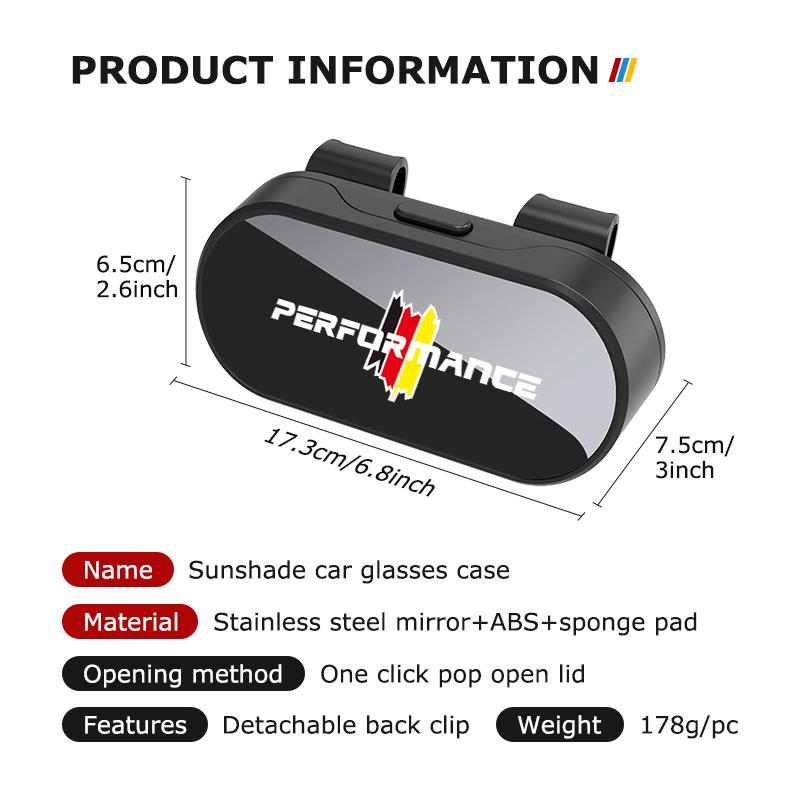 AAACG1 Car Eyewear Case Sunglasses Holder Sun Visor Storage Protective Box For BMW Performance M Alpina M3 M5 iX iX1 iX3 iX6 iX7 G20