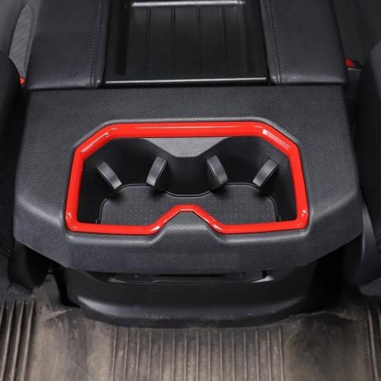 Red Rear Cup Holder Trim Bezel Cover For Toyota Tundra Sequoia -2024