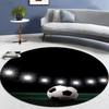 Soccer Ball Round Area Rug – Football Game Theme Carpet – Non-Slip Floor Mat for Living Room or Kids' Room, Washable Home Decor