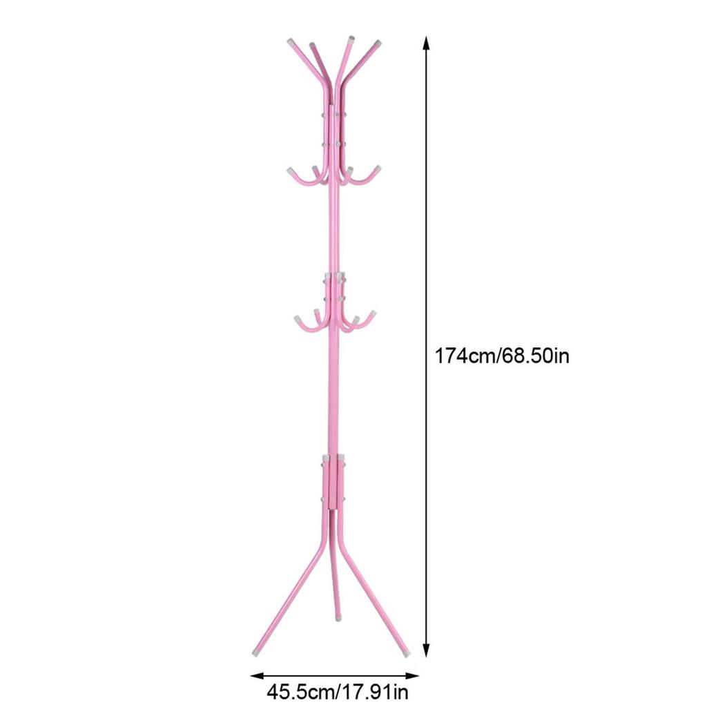 Много крючков металлическая вешалка для пальто шляпа стойка для дерева вешалка для сумок органайзер для дома спальня (розовый)
