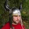 Viking Leader Horned Helmet - Medieval 18 Gauge Steel Unlined Fictional Prop Helmet W/ Real Buffalo Horns