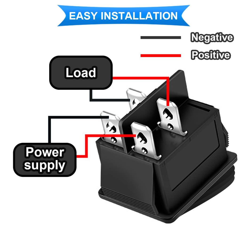 5 шт. клавишный переключатель переменного тока 16A/250V 20A/125V DPST вкл/выкл водонепроницаемая мини-кнопка 5 цветов (Черный/Красный/Зеленый/Желтый/Синий) 4 штифта 2 положения