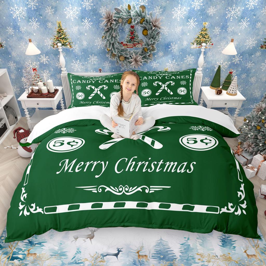 Comforter Homewish Girls Xmas Monogrammed 2Pcs/3Pcs Christmas Personalized Letter Bedding Happy New Year Gifts Bed Set
