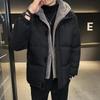 Зимнее хлопковое пальто мужское с капюшоном на пуху повседневное теплое хлопковое пальто мужское пальто