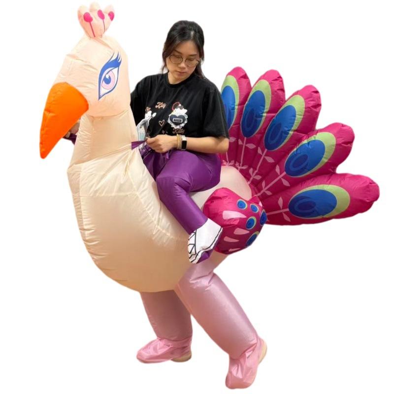 Peacock inflatable costume, for adults