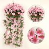 1pc Fake Hanging Flowers  Artificial Violet Ivy Flowers Plant for Outside Outdoor Patio Garden Porch Wedding Home Decorations