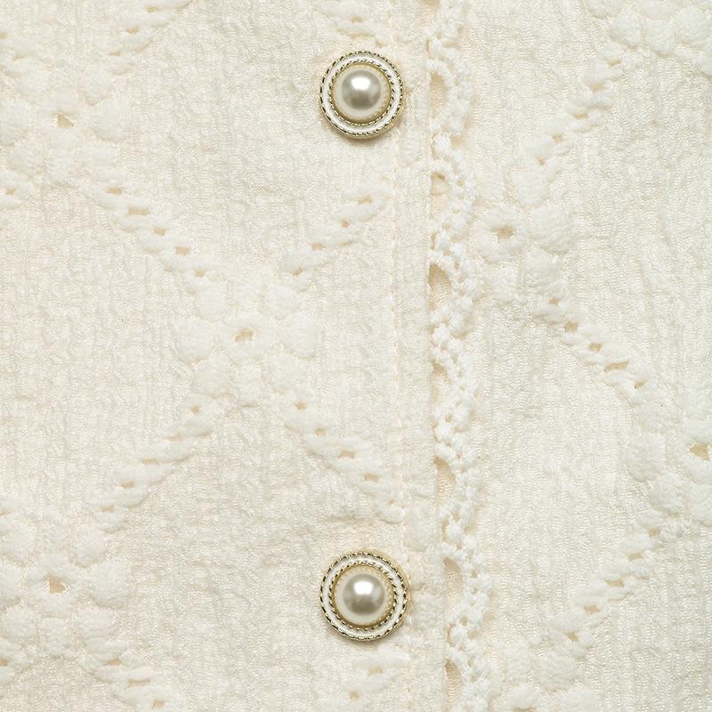 Женский топ с коротким рукавом, жаккардовый, с V-образным вырезом, кружевной, летний, 2026, европейский и американский стиль