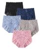 Nissen Regular Cotton Blend Stretch Lace Smoky LL Women's Shorts, Deep-Length Shorts, 5-Pack, Color,