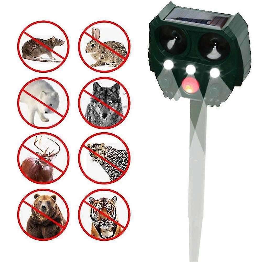 Solar Animal Repeller Waterproof Ultrasonic Animal Repellent Outdoor Motion Detector Dog, Cat Repellent Outdoor, Squirrel, Raccoon, Skunk, Rabbit, Rat