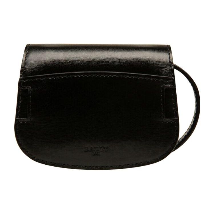 Bally Серия Эмблема Металлический Логотип Классическая Винтажная Кожаная Поясная Сумка Клатч Наплечная Сумка Через Плечо Мини Женские сумки Черный 6300058