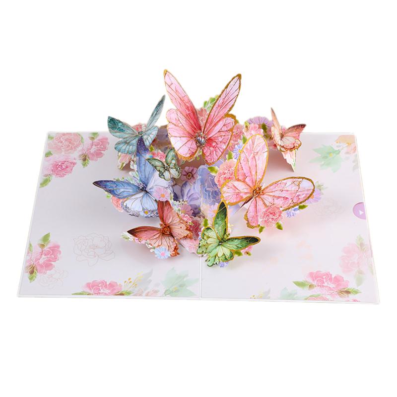 3D Butterfly Pop Up Greeting Cards Postcard For Valentine'S Day, Mother, Anniversary, Wedding Invitation Greeting, Birthday Gift