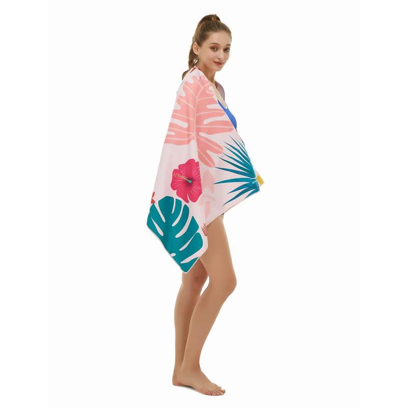 Customized Printed Sublimation Microfiber Quick Dry Sand Free Oversized Beach Towel with Logo Bath Towel for Travel