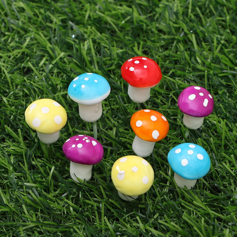 Moss Decoration Stakes Artificial Foam Mini Mushroom Miniature Figurine Potted Plants Decor
