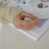 New Arrivals Open Run Bangle Layered Ring Minimal Silver Gold Women