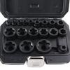 SPEEDWOX External Torque Socket Set, Star Wrench, E-Socket, Star Socket Set, 1/4", 3/8", 1/2" with Storage Box, 19-Piece Set, EP4, EP5, EP6, EP7, EP8,