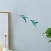 2 Pieces Wood Flying Birds Wall Decoration 5.9x4.8inch Rustic Multipurpose Hanging Ornament for