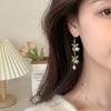 1 пара сережек-капель, изысканный яркий цвет, зеленые листья, искусственный жемчуг