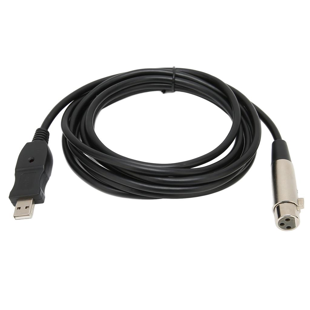 USB Microphone Cable USB Male To XLR Female Mic Link Converter Cable for Microphones Recording 9.8ft