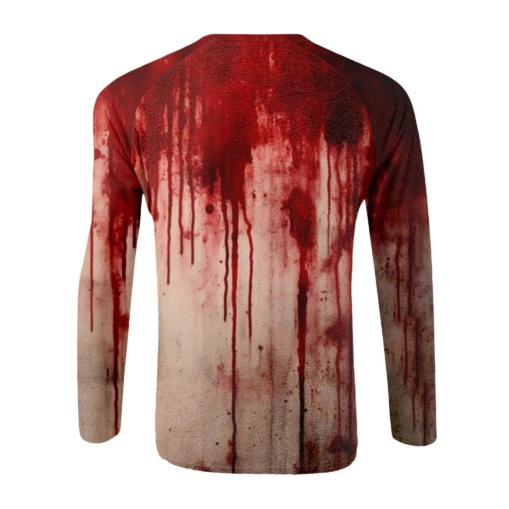 Halloween Print Raglan Sleeve Men's Long Sleeve Top