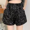 Fashion  Shorts for Women Shiny Sequined Versatile Short Pants Female Chic Clubwear Shorts Solid Pants