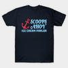 Мужская черная футболка с принтом Scoops Ahoy Ice Cream Parlor - Stranger Things Печать на трансферной бумаге без вырезания Хлопковая футболка