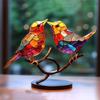 Stained Glass Birds On Branch Desktop Ornaments Acrylic Double Sided Colorful Bird Sculpture Hummingbird Art Crafts Home Decor